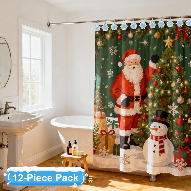 VinTS 12PCS White Blue Snowflake Shower Curtain Hooks,Christmas Shower Curtain Hooks,Snowflake Winter Decoration for Christmas Bathroom Living Room - Image 4